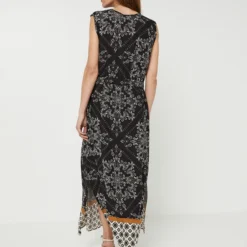 Robe Longue Fendue, Sans Manches - Noir 5 Robe Longue Fendue, Sans Manches - Noir -Promos Sublisca Magasin 001000695 001 V2 T4