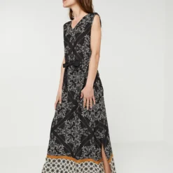 Robe Longue Fendue, Sans Manches - Noir 6 Robe Longue Fendue, Sans Manches - Noir -Promos Sublisca Magasin 001000695 001 V3 T4