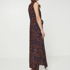 Robe Longue Fendue, Sans Manches - Bleu -Promos Sublisca Magasin 001000703 001 V2 T4