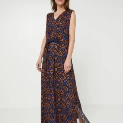 Robe Longue Fendue, Sans Manches - Bleu -Promos Sublisca Magasin 001000703 001 V3 T4