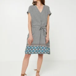 Robe Fluide Ceinturée - Marron -Promos Sublisca Magasin 001000704 001 V3 T4