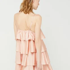 Molly Bracken Robe Courte Satinée Volantée - Rose -Promos Sublisca Magasin 001001023 001 V2 T4