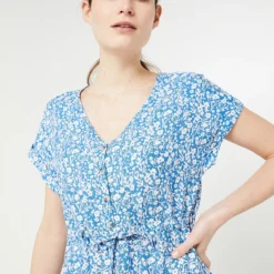 Robe Longue Fleurs Monochromes - Bleu -Promos Sublisca Magasin 001001025 001 V4 T4