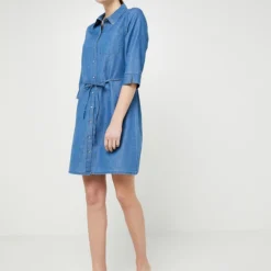 ONLY Robe Chemise Aspect Denim - Bleu -Promos Sublisca Magasin 001001028 001 V3 T4