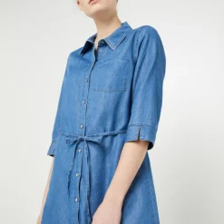 ONLY Robe Chemise Aspect Denim - Bleu -Promos Sublisca Magasin 001001028 001 V4 T4