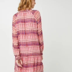 ESPRIT Robe Midi ,en Mousseline À Motif All Over - Rose Fuchsia -Promos Sublisca Magasin 001001169 001 V2 T4