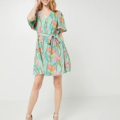 Molly Bracken Robe Courte Dos Nu, Imprimé Floral - Vert -Promos Sublisca Magasin 001001180 001 V3 T4