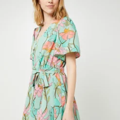 Molly Bracken Robe Courte Dos Nu, Imprimé Floral - Vert -Promos Sublisca Magasin 001001180 001 V4 T4