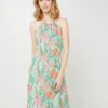 Molly Bracken Robe Courte Évasée, Dos Nu, Imprimé Floral - Vert