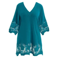 FANTASIE Robe De Plage Tunique Avec Guipure Dione - Petrol -Promos Sublisca Magasin 001001387 001 V4 T4