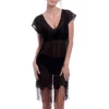 FANTASIE Robe De Plage Tunique Avec Franges Antheia - Noir