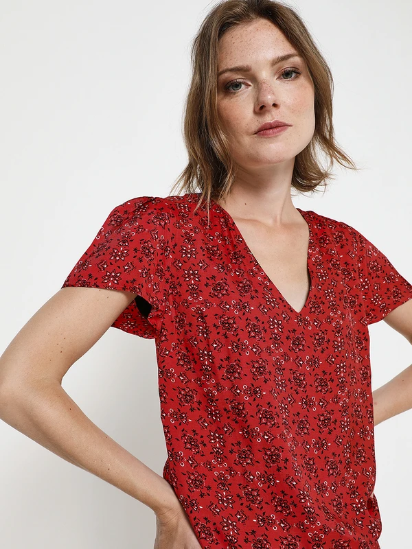 Ikks Robe Taille Basse Volantée - Rouge Bordeaux 4 Ikks Robe Taille Basse Volantée - Rouge Bordeaux – Image 4