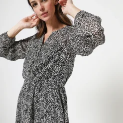 Comma Robe Baby Doll - Noir Mat -Promos Sublisca Magasin 001004427 002 V3 T4