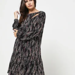 ESPRIT Robe Droite, Base Volantée - Noir