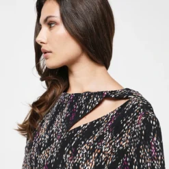 ESPRIT Robe Droite, Base Volantée - Noir -Promos Sublisca Magasin 001004434 001 V3 T4