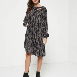 ESPRIT Robe Droite, Base Volantée - Noir -Promos Sublisca Magasin 001004434 001 V4 T4