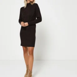 KAPORAL Robe En Tricot Uni Décor Clous - Marron 6 KAPORAL Robe En Tricot Uni Décor Clous - Marron -Promos Sublisca Magasin 001004441 001 V3 T4