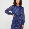 MEXX Robe En Voile Façonné Et Imprimé - Bleu