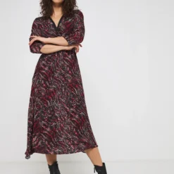 ONE STEP Robe Pans À Nouer Façon Cache-cœur - Noir