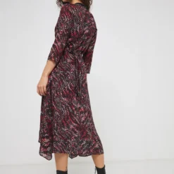 ONE STEP Robe Pans À Nouer Façon Cache-cœur - Noir -Promos Sublisca Magasin 001004444 001 V3 T4