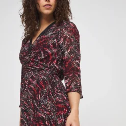 ONE STEP Robe Pans À Nouer Façon Cache-cœur - Noir -Promos Sublisca Magasin 001004444 001 V4 T4