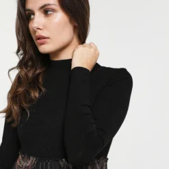 Desigual Robe Bimatière Jupe En Résille Imprimée - Noir -Promos Sublisca Magasin 001004449 001 V4 T4