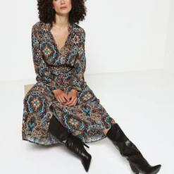 Robe Longue Ceinturée - Orange -Promos Sublisca Magasin 001004461 001 V3 T4