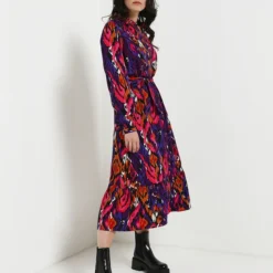 ONLY Robe Chemisier Ceinturée À Imprimé Ikat - Violet