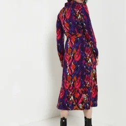 ONLY Robe Chemisier Ceinturée À Imprimé Ikat - Violet -Promos Sublisca Magasin 001004469 001 V4 T4