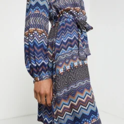 Robe Droite Ceinturée - Bleu -Promos Sublisca Magasin 001004486 001 V2 T4