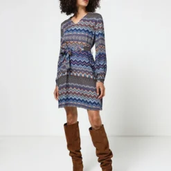 Robe Droite Ceinturée - Bleu -Promos Sublisca Magasin 001004486 001 V3 T4