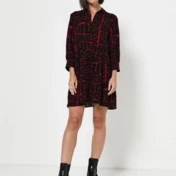 Desigual Robe Imprimé Graphique - Rouge -Promos Sublisca Magasin 001004494 001 V3 T4