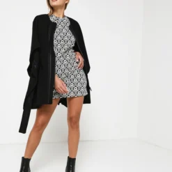 Desigual Robe Droite En Jersey Jacquard - Noir -Promos Sublisca Magasin 001004499 001 V3 T4