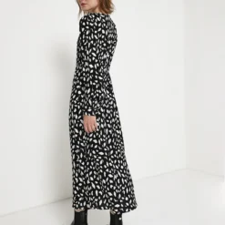 Vila Robe Fluide Imprimée - Noir -Promos Sublisca Magasin 001004513 001 V2 T4