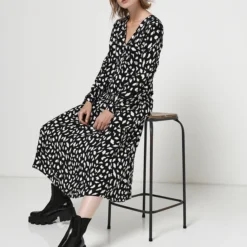 Vila Robe Fluide Imprimée - Noir -Promos Sublisca Magasin 001004513 001 V3 T4