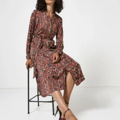 ESPRIT Robe Longue Cintrée - Marron -Promos Sublisca Magasin 001004515 001 V3 T4