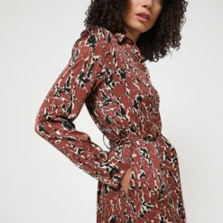 ESPRIT Robe Longue Cintrée - Marron -Promos Sublisca Magasin 001004515 001 V4 T4