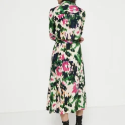 Robe Chemise Imprimé Tie And Dye - Vert -Promos Sublisca Magasin 001004521 001 V4 T4