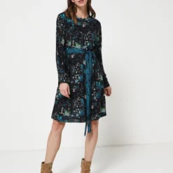 Robe Droite Fluide Et Légère - Bleu Encre -Promos Sublisca Magasin 001004525 001 V4 T4