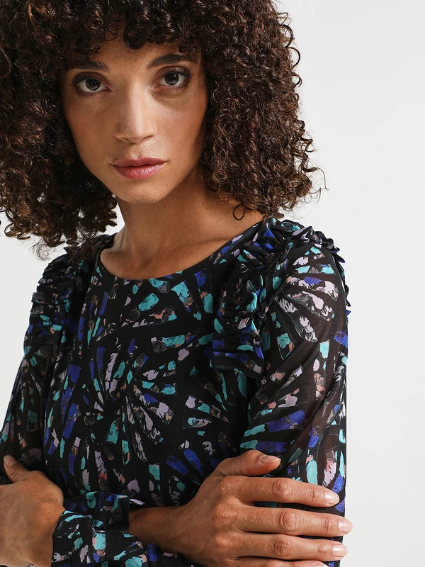 Molly Bracken Robe Housse En Voile Imprimé - Noir 4 Molly Bracken Robe Housse En Voile Imprimé - Noir – Image 4