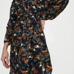 ONE STEP Robe Fluide Imprimée Néo Camouflage - Vert -Promos Sublisca Magasin 001004534 001 V4 T4