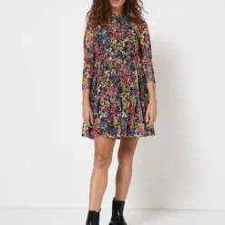 Molly Bracken Robe En Résille Imprimée - Jaune -Promos Sublisca Magasin 001004547 001 V4 T4