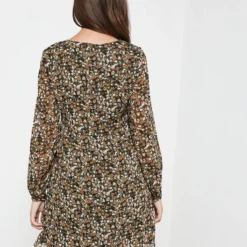 ONLY Robe Chemise Imprimée Fleurs - Vert Kaki -Promos Sublisca Magasin 001004552 001 V2 T4