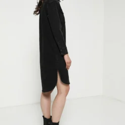 ONLY Robe Chemise En Denim - Noir -Promos Sublisca Magasin 001004576 001 V4 T4