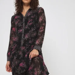 ONE STEP Robe En Voile Imprimé - Noir 5 ONE STEP Robe En Voile Imprimé - Noir -Promos Sublisca Magasin 001004578 001 V2 T4