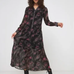 ONE STEP Robe En Voile Imprimé - Noir 6 ONE STEP Robe En Voile Imprimé - Noir -Promos Sublisca Magasin 001004578 001 V3 T4