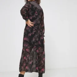 ONE STEP Robe En Voile Imprimé - Noir 7 ONE STEP Robe En Voile Imprimé - Noir -Promos Sublisca Magasin 001004578 001 V4 T4