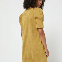 Molly Bracken Robe Droite En Velours Côtelé - Jaune Moutarde -Promos Sublisca Magasin 001004587 002 V2 T4