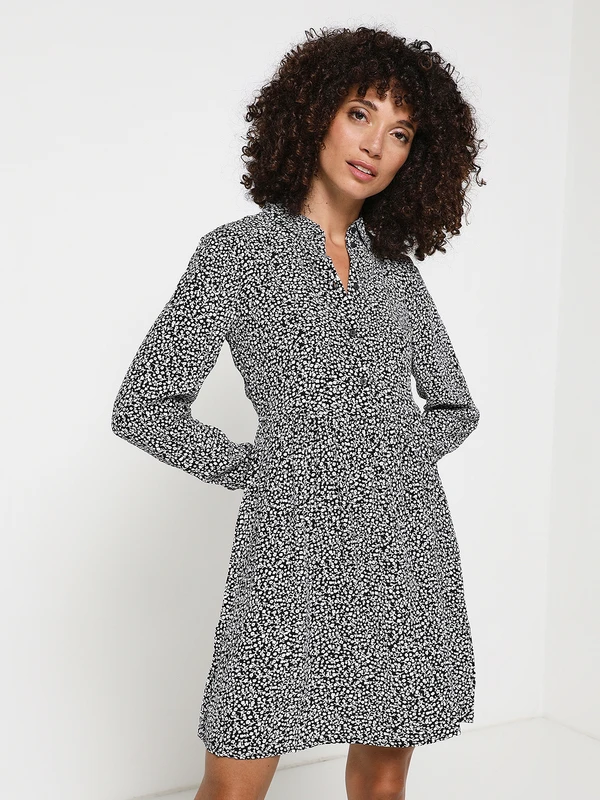 Vila Robe Chemise, Imprimé Fleuri - Noir 1 Vila Robe Chemise, Imprimé Fleuri - Noir