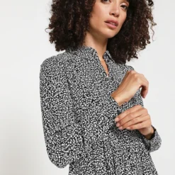 Vila Robe Chemise, Imprimé Fleuri - Noir 5 Vila Robe Chemise, Imprimé Fleuri - Noir -Promos Sublisca Magasin 001004588 001 V2 T4